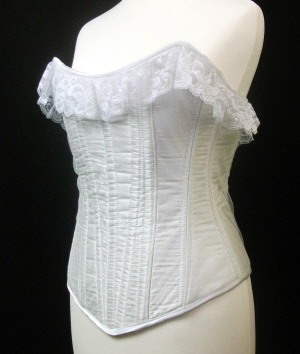 Ivory Satin & Net, Lace Trim